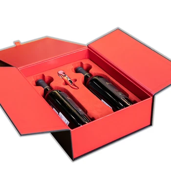 Custom Luxury Cardboard Liquor Bottle Gift Boxes Magnetic Bottle Packaging Whiskey Champagne Wine Gift Box