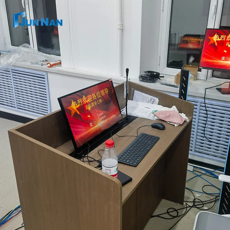 21 Inch Motorized Pop Computer LCD Monitor Lift for Paperless Conference System for Meeting Use in Conference Rooms
