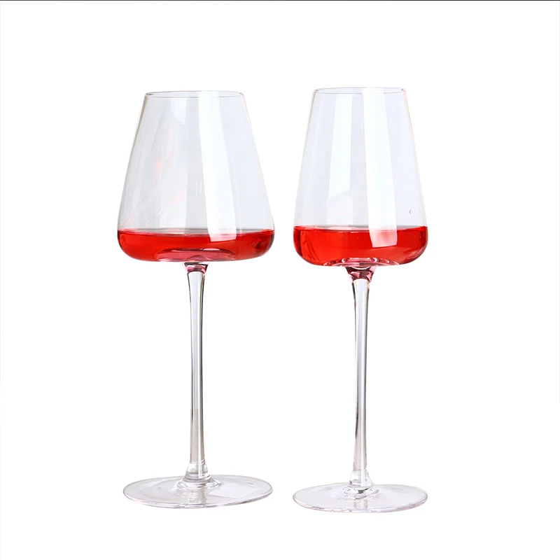 Handmade Flat Bottom clear Thin Stem Personalized Goblet champagne Glasses Flutes Custom Luxury Crystal Coupe Red Wine Glass
