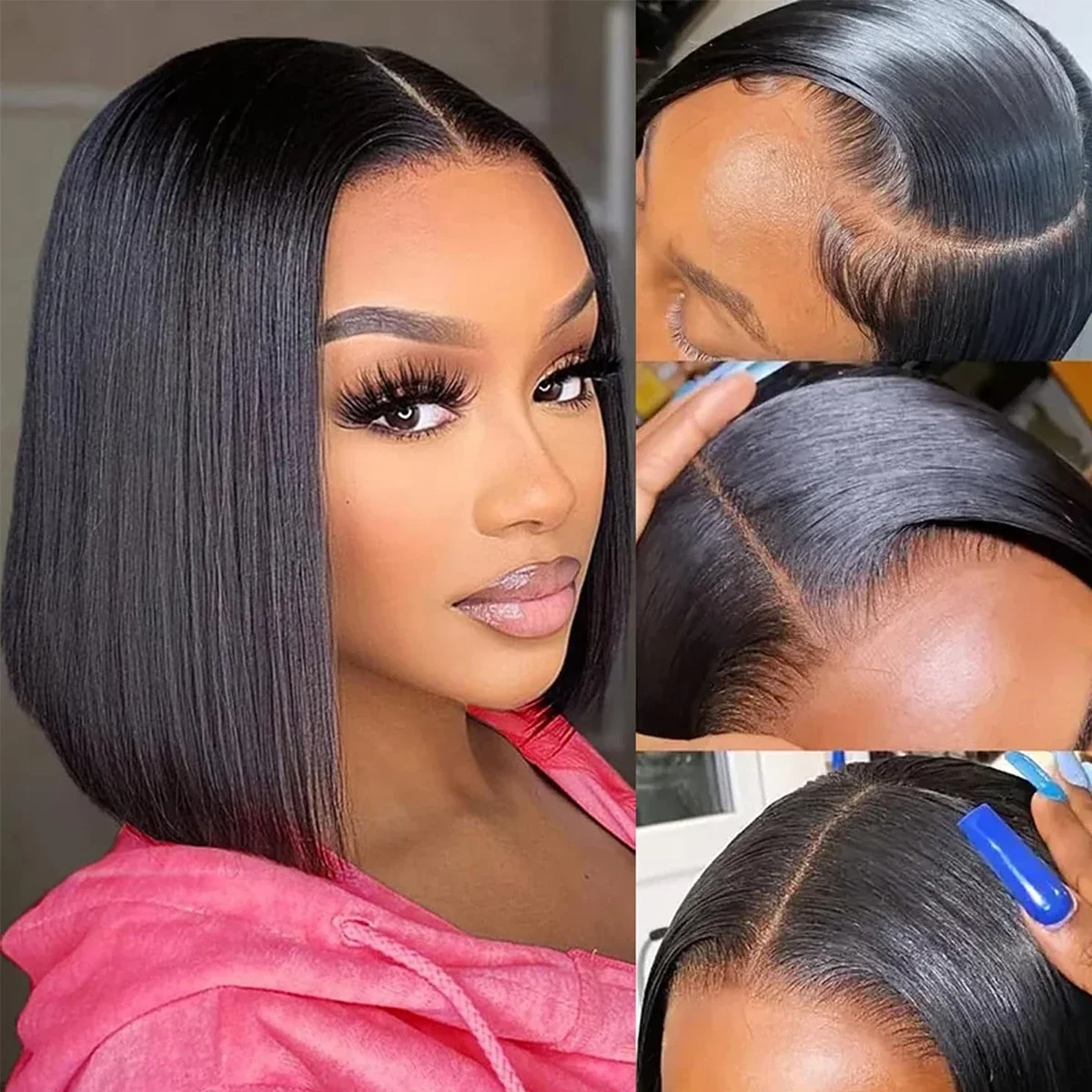 Bob Perücke Echthaar Lace Front Mit Natürlicher Dichte_voghion.com