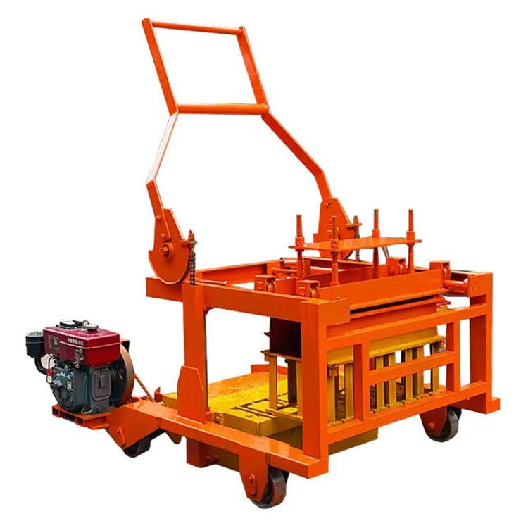 QCM4-30 Small Diesel Engine Moving Mobile Hollow Block Brick Making Laying Machine