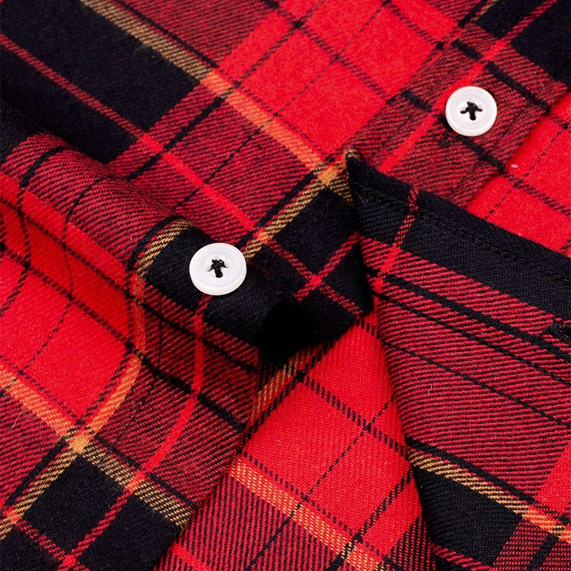 OEM Design Printing Custom Flannel Comfortable and Warm Fabric Fancy Plaid Cotton Long Sleeve Shirts for Men