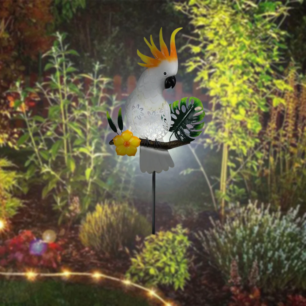 Outdoor  Metal Solar Parrot  Stakes For  