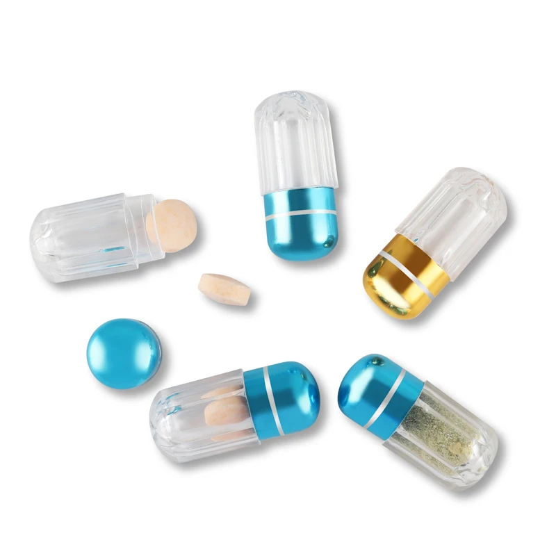 1ml 2ml 3ml Food Grade Round Small Plastic Shrink Pill Capsule Bottle with Aluminum Cap