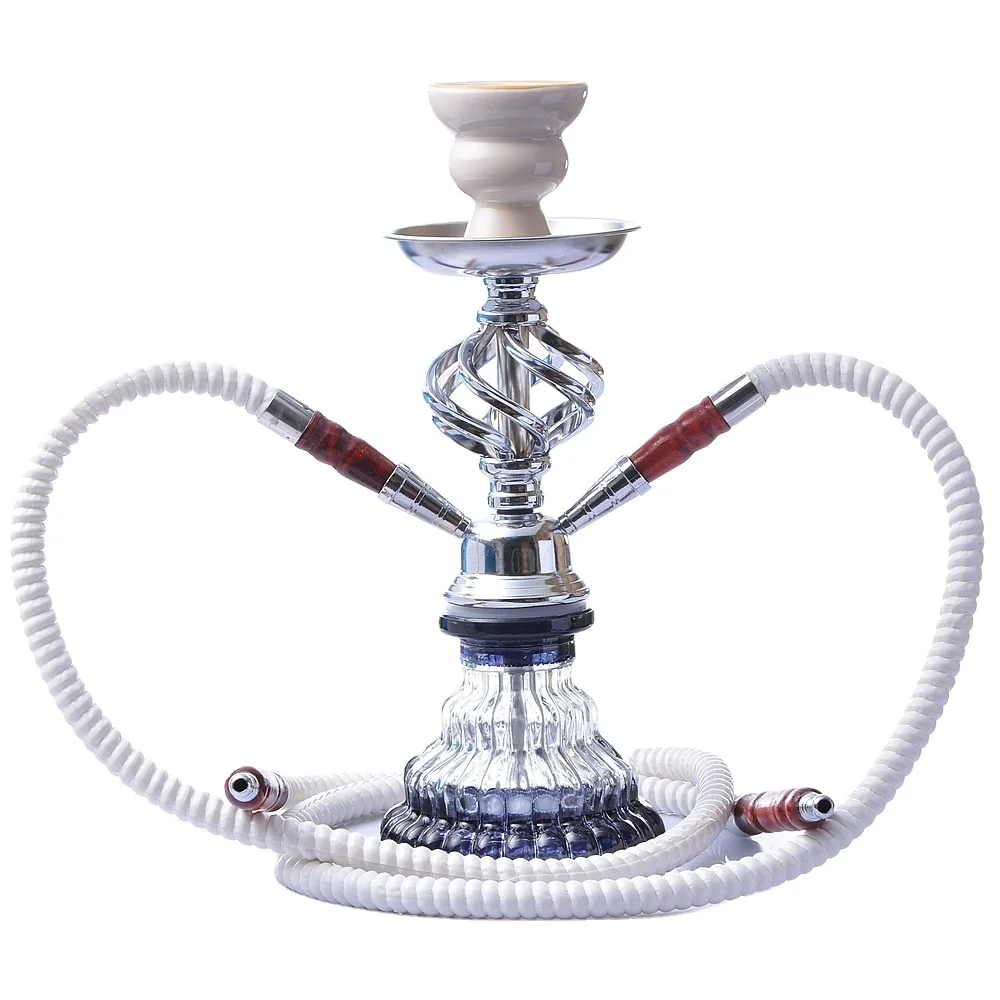 Cheap New Arabian Hookah Set Double Pipe Glass Shisha Aluminium Hookahs