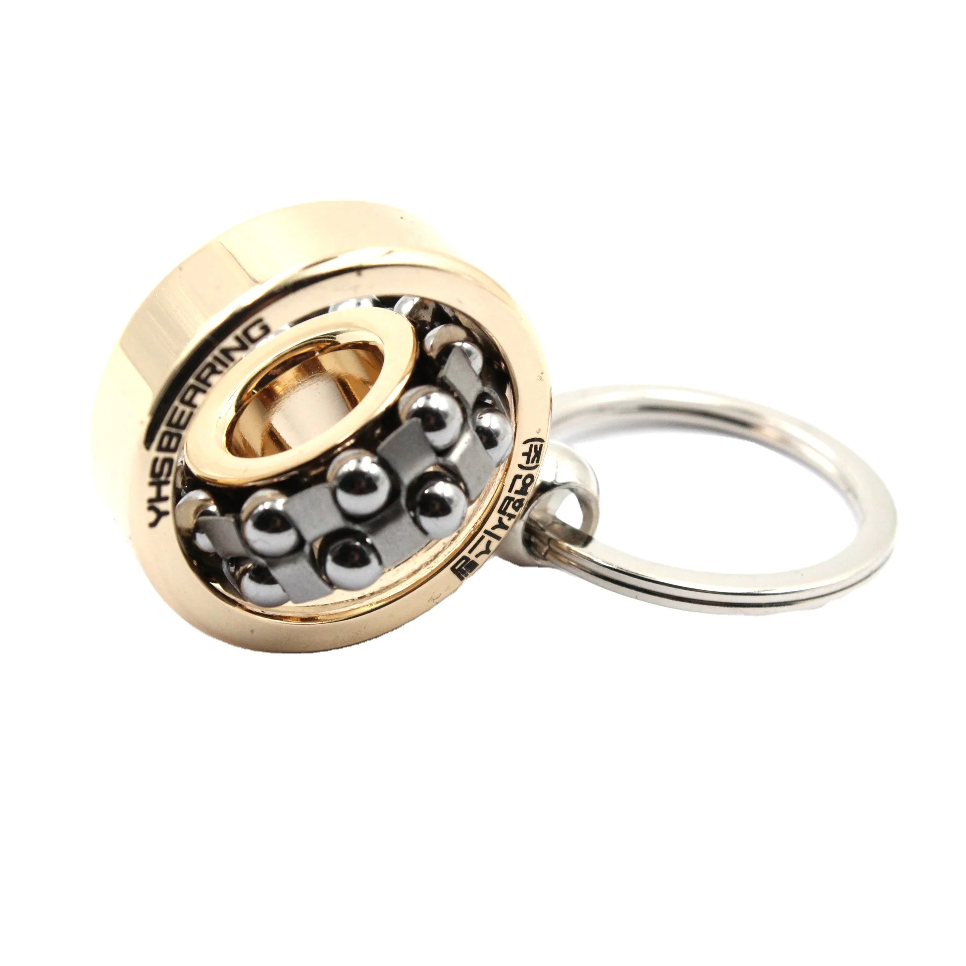 高品質3D回転ボールベアリングキーホルダー自動調心ボールベアリング