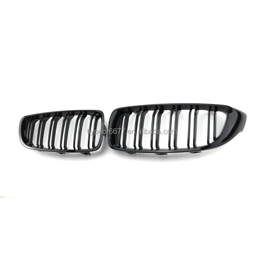 product tiypeor car front grille car grille for bmw 4 series  f32 2013 2021 year front bumper glossy black  double line abs-5
