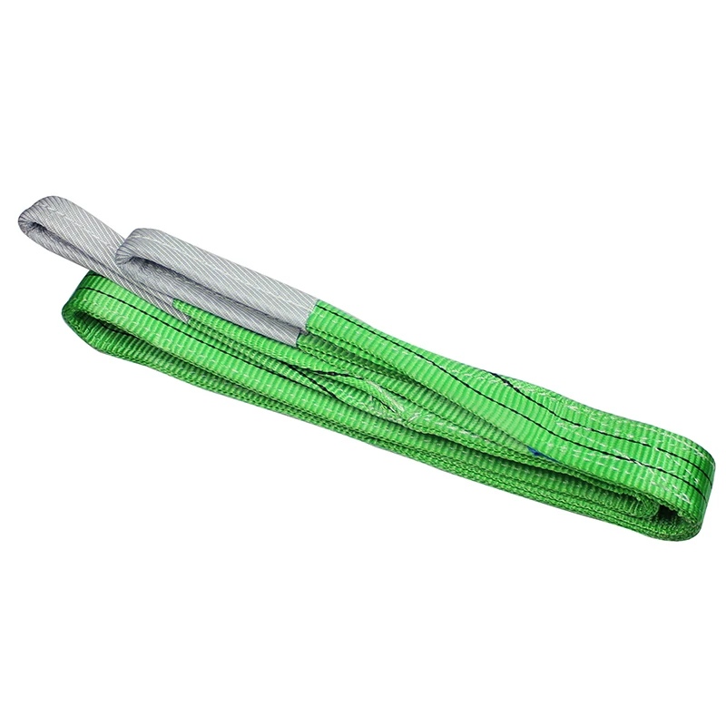 European Standard 2 Ton 6cmX5m Green Eye and Eye Polyester Lift Flat Web Sling