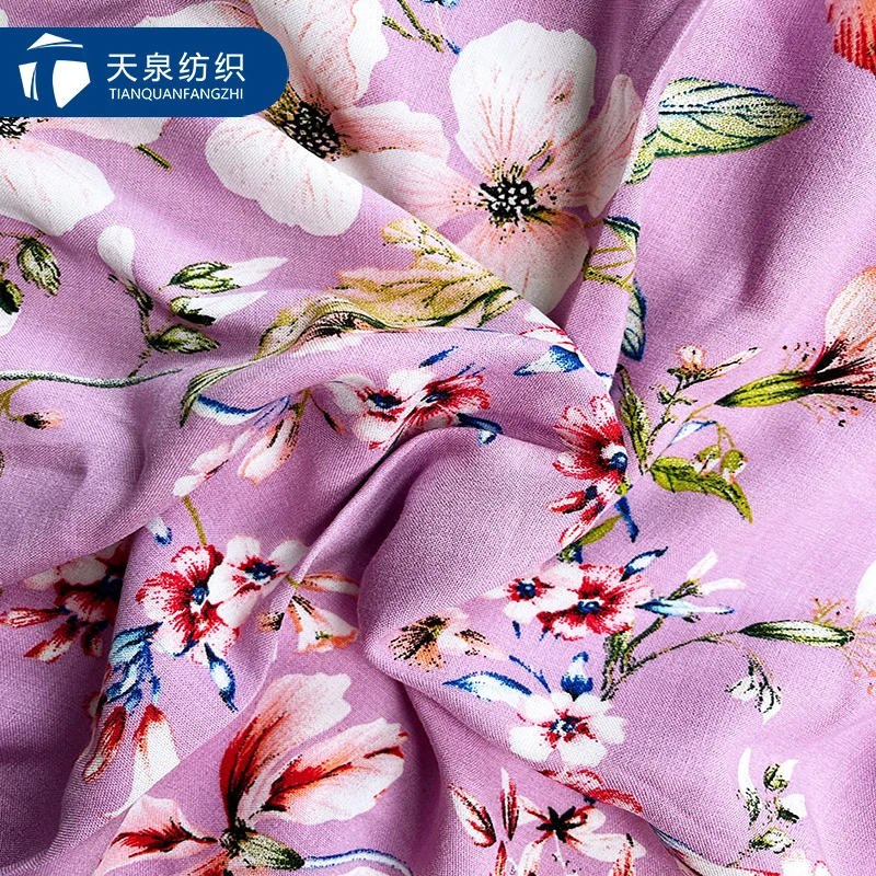 Plain Dyed 100 Polyester Shiny Printed Linen Bird Of Paradise Rayon Fabric Spun Nylon Rayon