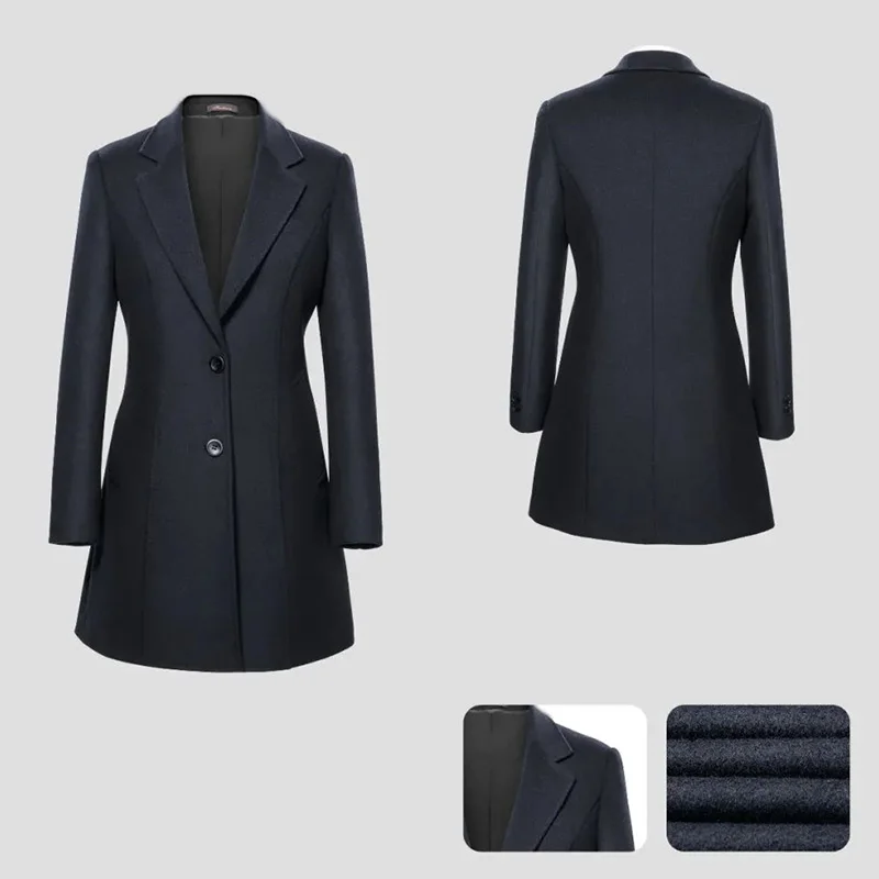 High-End Hot Sale Good Quality Casual Formal Comfortable Women's Wool Overcoat Woolen Long Winter Jackets Coats For Women details