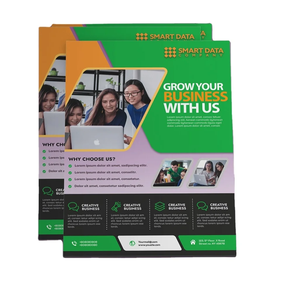 Заказные полноцветные горячие продажи листовки печать Услуги листовки