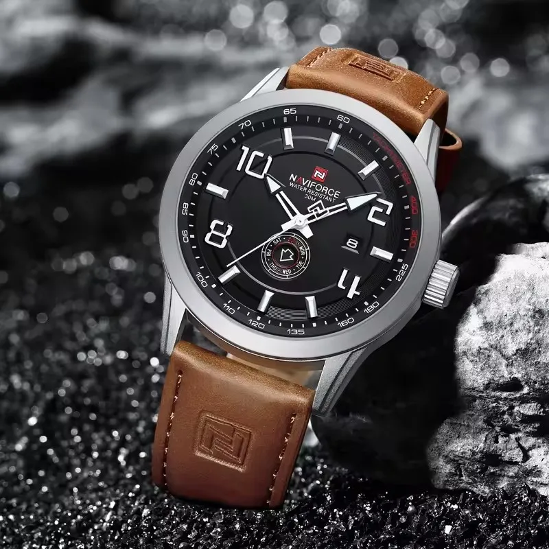 Naviforce 9229 Quartz Watch - Waterproof Calendar Wristwatch