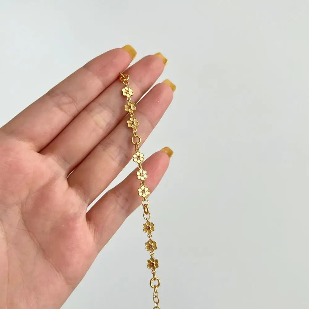 KAKODIY fashionable gold-plated adjustable personalized luxury customized 925 sterling silver women's six-leaf clover cherry blossom bracelet detail 5