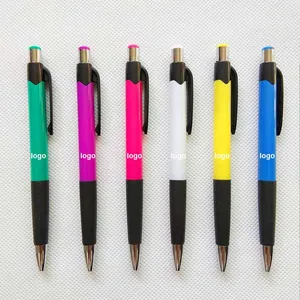 P5046  Plastic Push-Button Gel Pen Printed Logo Software-Printed Rubber Sleeve Blue Ink Refill 1.0mm Office/School Use Pen