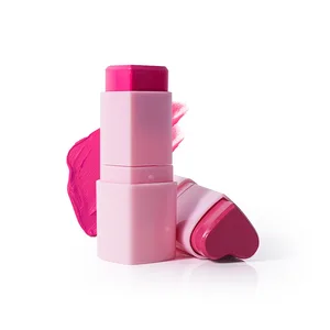 Hot Selling Heart Shaped Rouge Stick Powder Blusher Stick Lipstick Naturally Shows Color, Dressing Stick Lipstick Powder Blusher