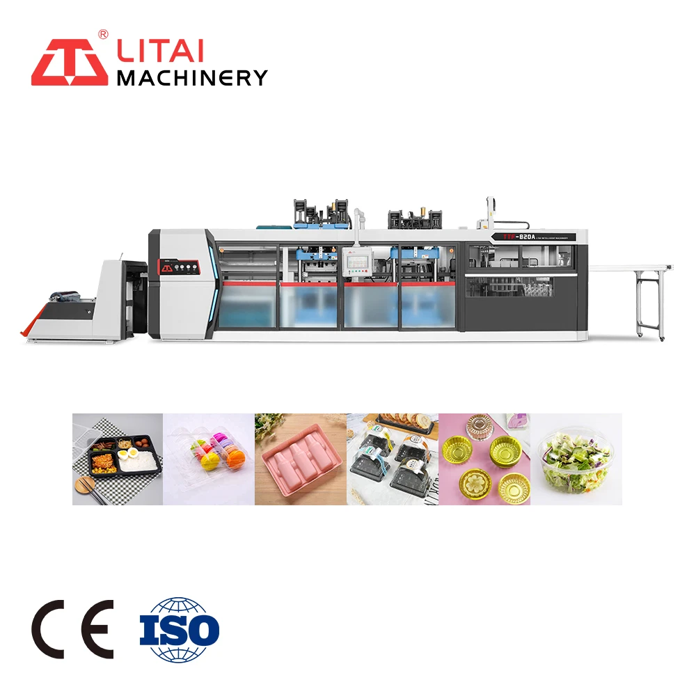 Fully Automatic Three Station One Time Ps Pet Fast Food Plates Container Making Thermoforming Multistation Machine
