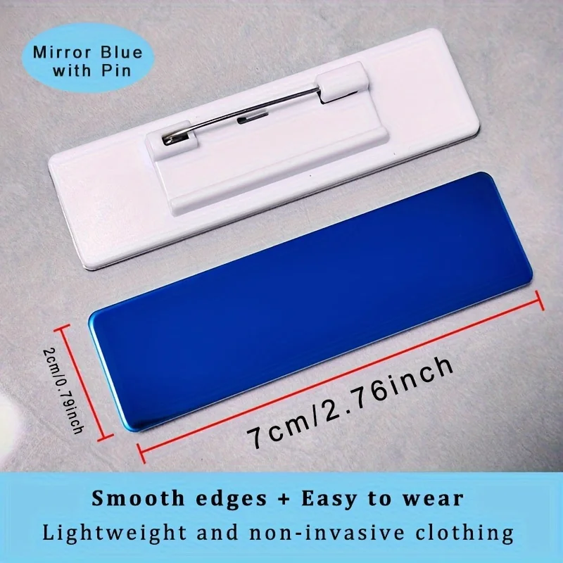 Personalized Engraved Name Tags Business Work Labels Employee Name Plates Epoxy Magnetic ID Badges with Pin