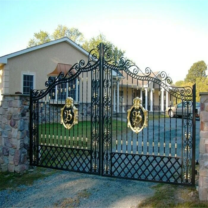Driveway Double Main Gate Iron Gate Design Wrought Iron Gate Parts