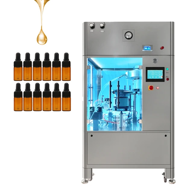 with 100-level laminar flow 3ml 5ml essential oil bottle automatic filling capping machine,single head filling capping machine