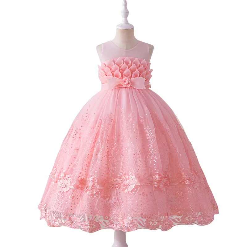 Alibaba.com: Polyester/Cotton, Sleeveless Ball Gown, Formal Dress for Girls  aged 5 : Perfect for weddings and birthday parties with sustainable  materials and in-stock availability.
