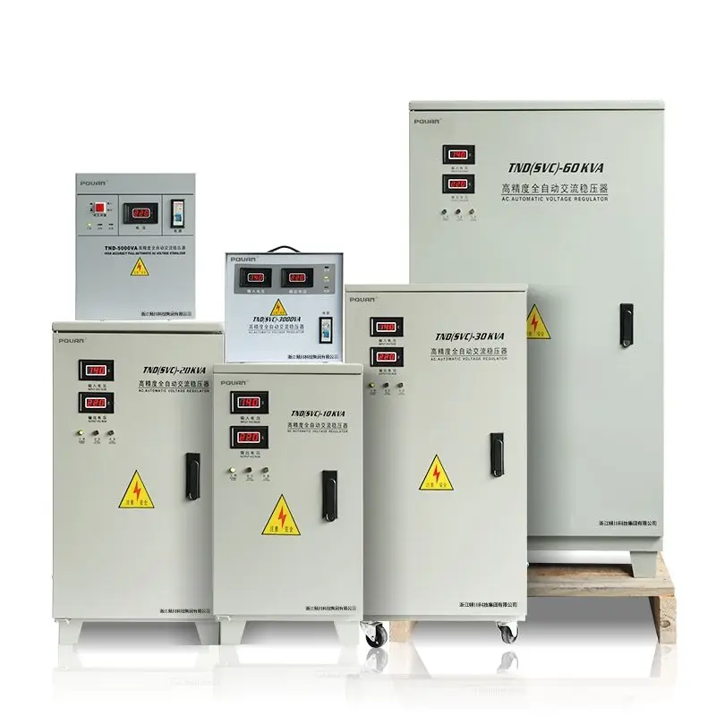 3-60kva Factory Price AVR 10kva Single-phase Servo Motor Voltage Stabilizer Output 220v Copper factory