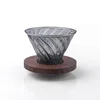 Filter cup with walnut wood base, smoky gray [Thickened Version]