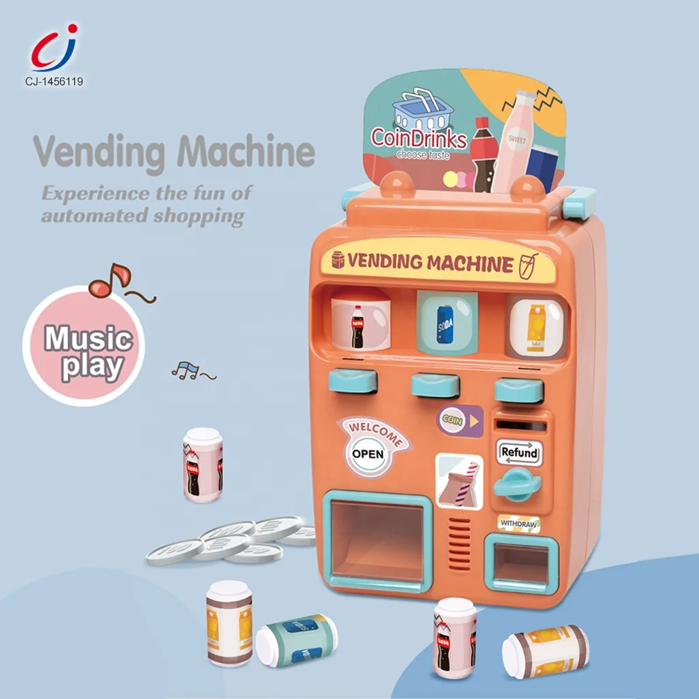 光と音楽の自動販売機のおもちゃミニ、子供たちが遊ぶふりをする小さなドリンクコインマシンのおもちゃ