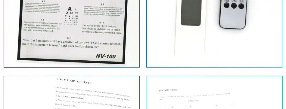Low Price Near Vision Tester Nv-100 Led Mulity- Function Visual Acuity Charts