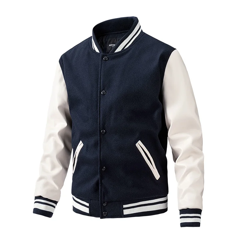 Autumn and Winter Fashion American Baseball uniform Woolen mens gym clothes Sleeve Men's Jackets_voghion.com