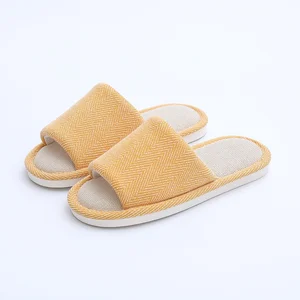 Women's Cotton Linen Indoor for Slippers New Couple Summer Home Printed Four Seasons Style Height Increasing Feature for Autumn