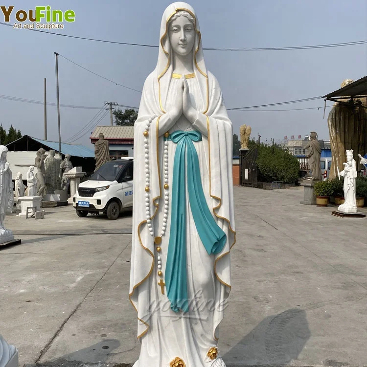 Life Size Marble Statue of the Virgin Mary for Sale
