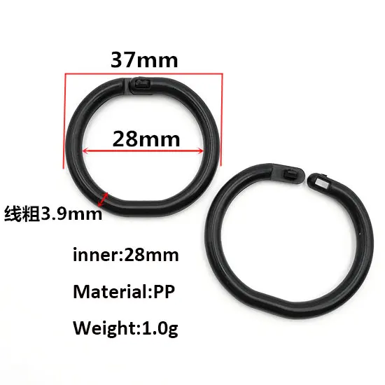OEM Snap Ring Low Price Injection  Colorful Plastic Locking Ring Cheap Oval Single Button Inner 28mm Plastic Ring