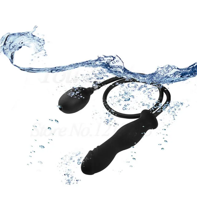 Explosive Inflatable Butt Plug Kits Body Safe Silicone Anal Balloon Pump With Quick Release Valve Expandable Anal Plug Sex Toys