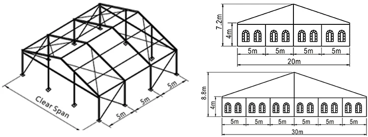 Heavy Duty Big Wedding Marquee Tents Windproof For 500 Person Best Luxury Tent