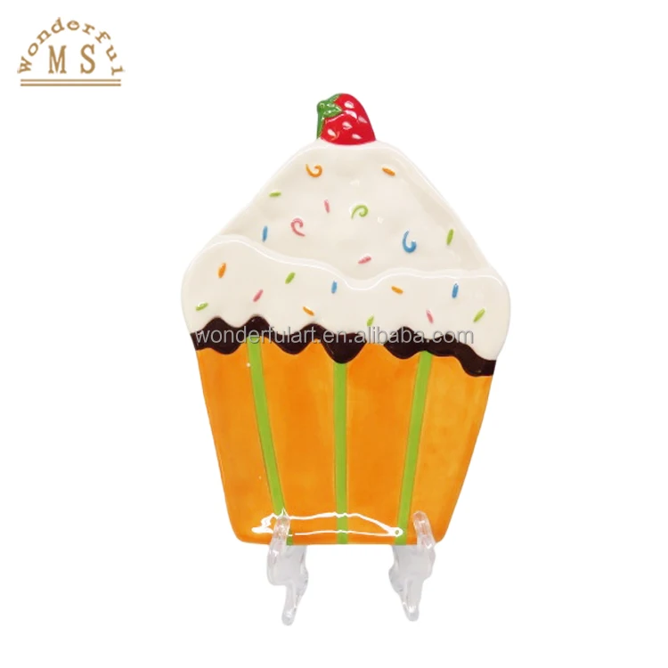 Ceramic cake candy holder dish Shape 3d Style tray Kitchenware porcelain color glazing icecream plate dolomite Tableware jar