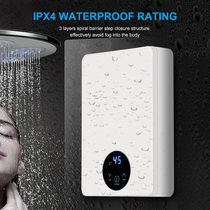 3c Ipx4 6000w Bathroom Kitchen Mini Shower Electric Instant Water ...