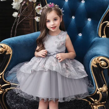 New 0-5 Year Old Baby's First Birthday Party Dress Baby Girl Fluffy Flowers Ballet Show Cake Dress Wedding Birthday Party Dinner