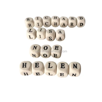 Manufacture 10mm Alphabet Wooden Letter Bead for DIY Chain