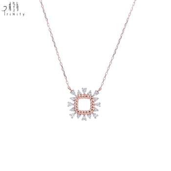 Newest Design Fashion Jewelry Best Price 18K Rose Gold Natural Diamond Necklace For Women