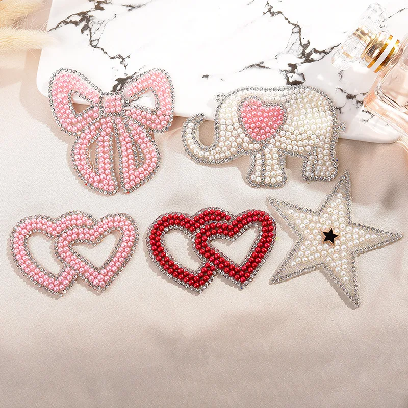 Royal ready design free sample White crown rhinestone heat logo iron on patches for clothing