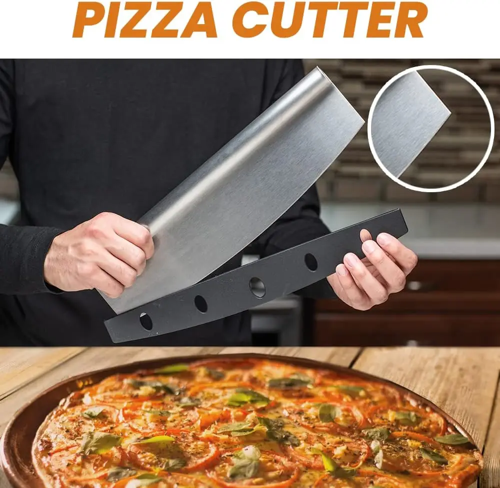 Foldable Premium Aluminum Round Shape Pie Metal Pizza Peel Cutter