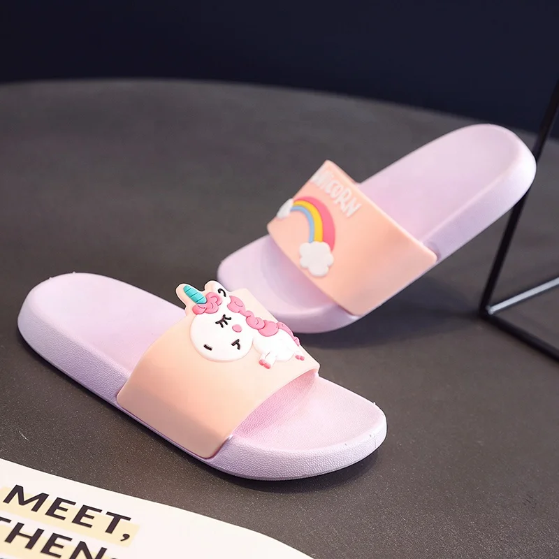 
Новинка 2020, Детские повседневные тапочки из ПВХ с животными на заказ, единорог для девочек, детские Тапочки 