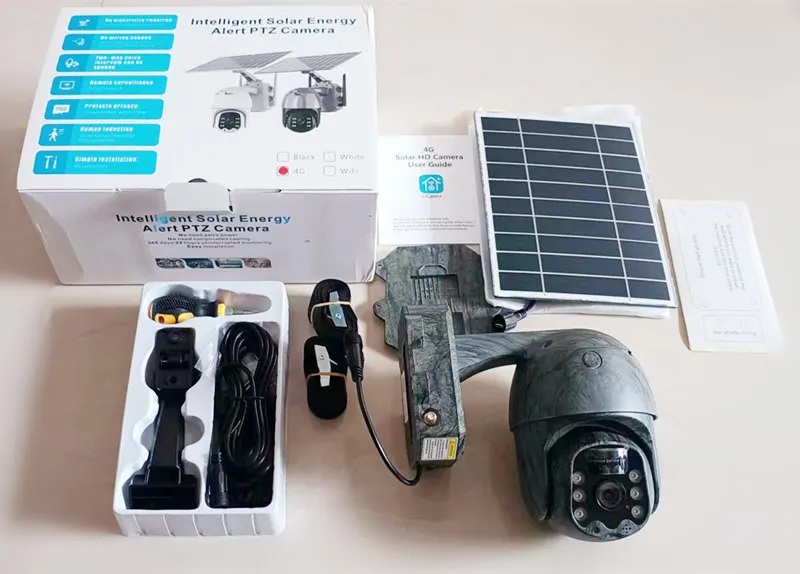 Jianvision Forest Bark Camouflage Maple Leaf Patterns 4G PTZ Wireless Solar Powered Outdoor Security Solar Construction Camera