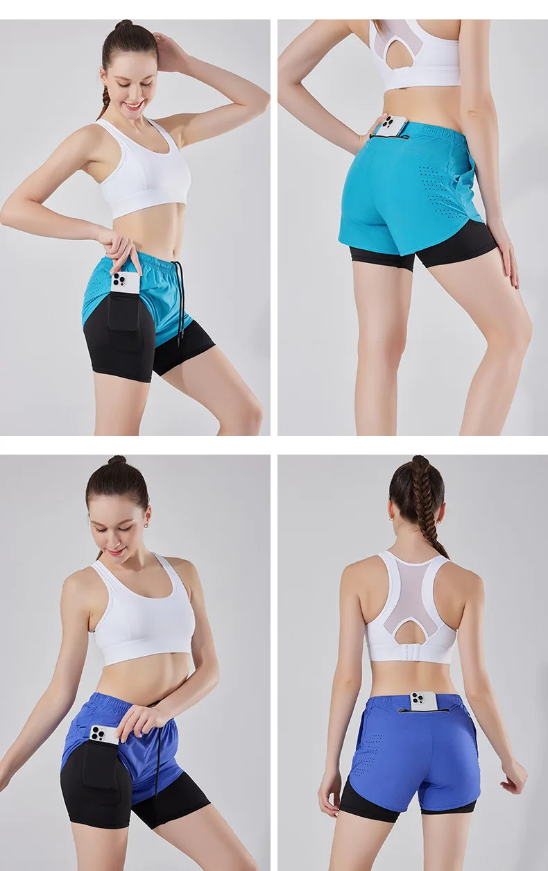 product mens summer sports shorts for gym beach double layer anti exposure marathon running fitness trunks three point design for-19