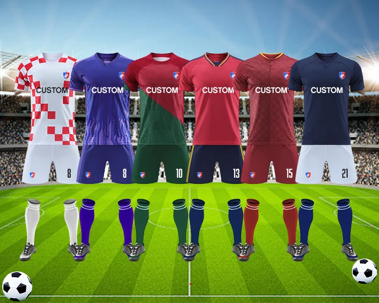 Wholesale Retro Design Original Quality Sublimated Stripe Custom Soccer Jerseys Full Team Set