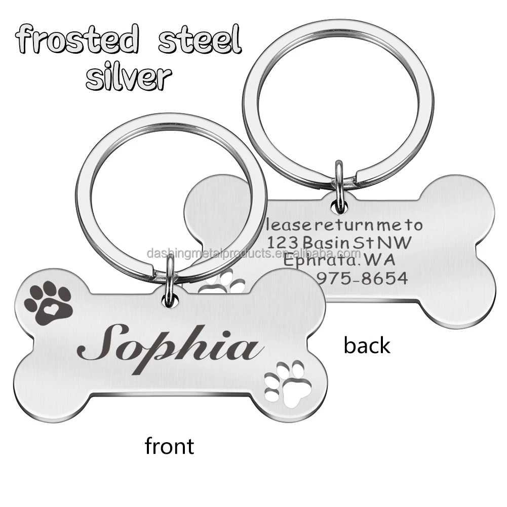 Personalized Pet Id Tag Keychain Engraved Pet Id Name For Cat Puppy Dog