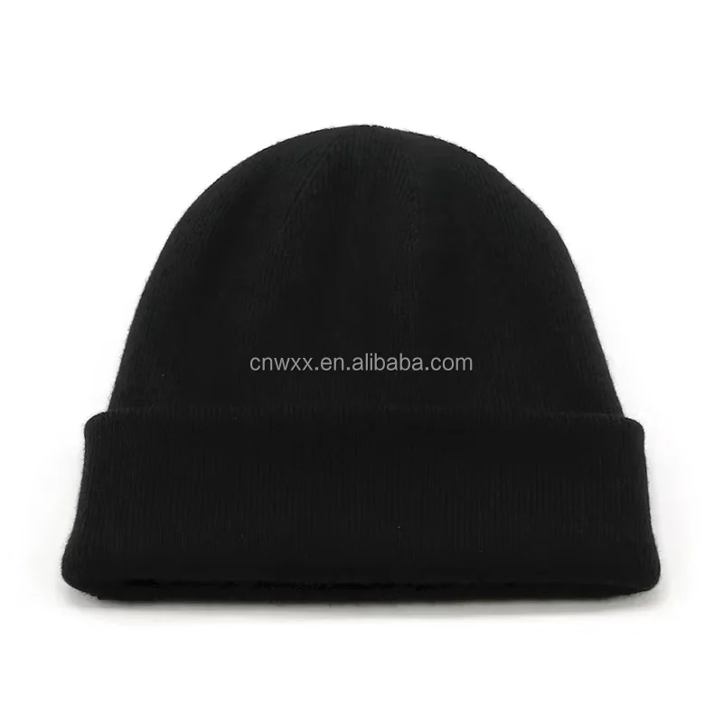 High Quality 100% Cashmere Knitted Hat for Women and Men Casual Beanie Hat Thicken Cap Winter Soft Warm Cashmere Caps Unisex