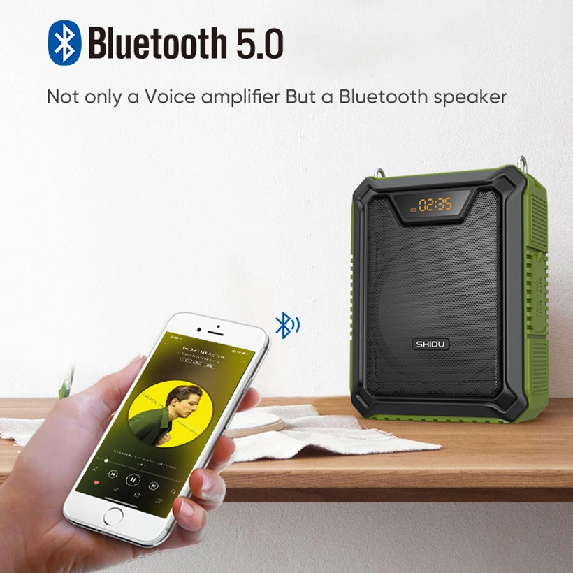 M808 Output Power 18Watts SHIDU Sound System IPX 5 Waterproof Loudspeaker Tourist Guider Amplifier with Wired Mic Headset