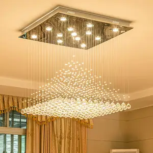 Customized Hotel Wedding Ceiling Lamp Living Room Hanging Wire Crystal Chandelier Lighting
