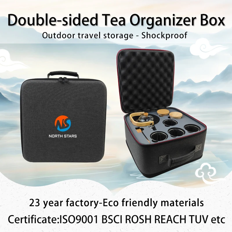 New Wholesale Custom Zipper Shockproof Packing Tea Bags Travel Carrying EVA Hard Tea Bag Storage Box manufacture